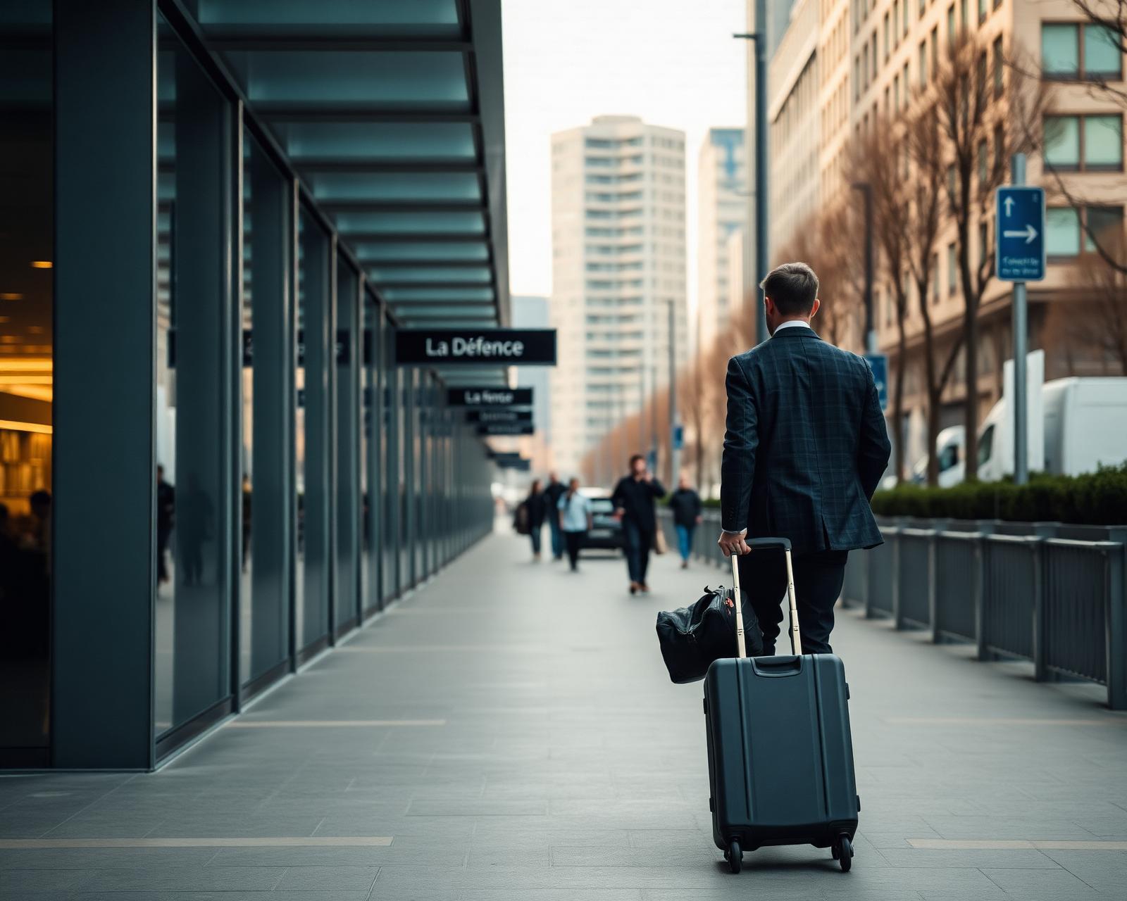 Modern business traveler in Paris